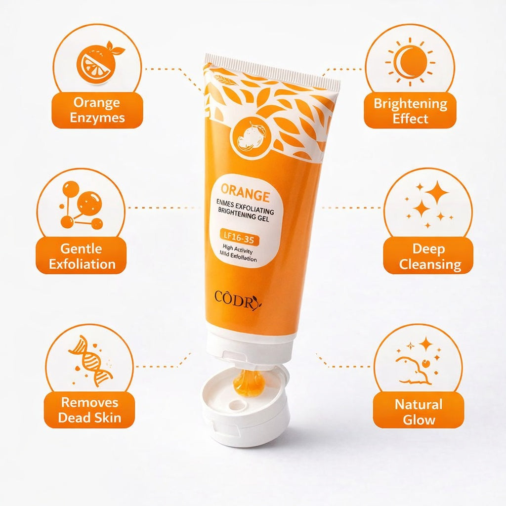 BUNDLE Natural Face Scrub  CODRA Orange Enzymes Exfoliating Brightening Gel LF16-35